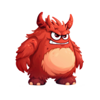 Happy cool cartoon red monster png