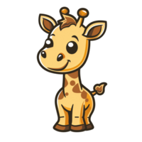 girafa personagem de desenho animado fofa png