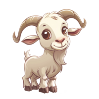 Cute little happy goat cartoon png