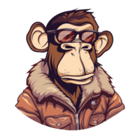 illustratie van wijnoogst aap tekenfilm karakter png