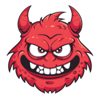 Angry cartoon red monster png