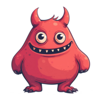 Funny red monster cartoon character png