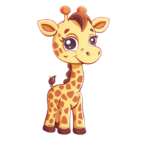 mignonne dessin animé bébé girafe png