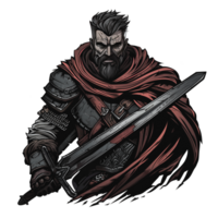 Medieval knight with sword png