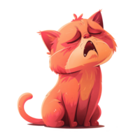 Sleepy cat cartoon illustration png