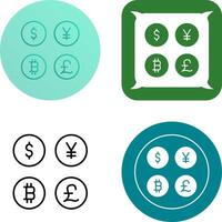 Currency Symbols Icon Design vector