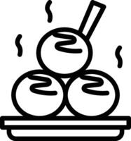 takoyaki icono. japonés comida icono vector