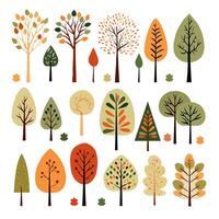 Minimalistic woodland trees vector