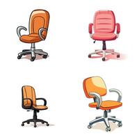 Set of office chairs vector