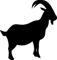 Goat silhouette icon. Monochrome black and white illustration isolated on background vector