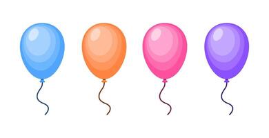 Colorful Birthday Balloons Set Party Decoration Illustration vector