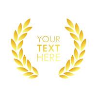 Golden Leaf Laurel Wreath Element Illustration vector