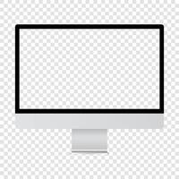 Modern Computer Monitor Screen White Display Mockup Illustration vector