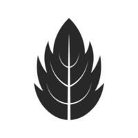 Leaf Icon Flat Black Decorative Element Isolated Illustration vector
