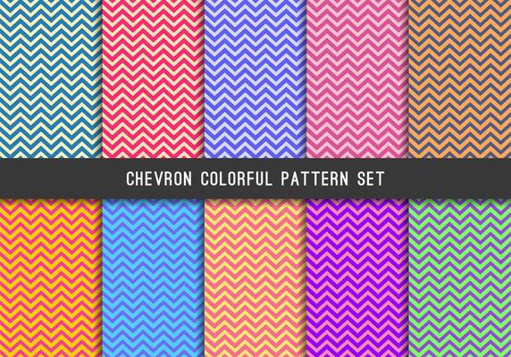Chevron Colorful Seamless Pattern Background Set