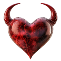 Diabolical Heart Dark Red with Devilish Horns png