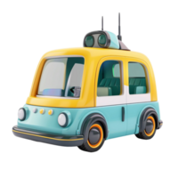 Vintage Yellow Van Nostalgic 3D Render png