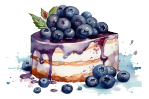 Watercolor Blueberry Cake png