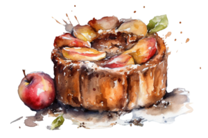 Aquarell Apfel Kuchen png