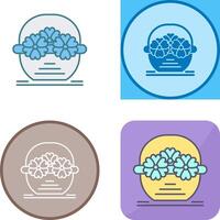 Flower Basket Icon Design vector