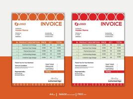 Minimal corporate invoice design vector