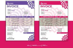 Minimal Corporate Business Invoice design template vector