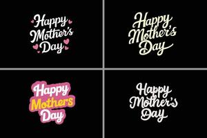 Happy Mother's Day typography set for greeting card design vector