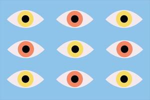 eyes pattern flat vector