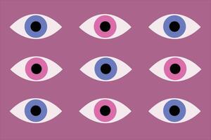 eyes pattern flat vector