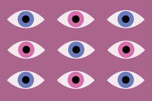 eyes pattern flat vector