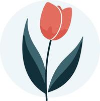 minimalistic flat tulip summer illustration on white background isolated vector