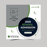 School admission social media template vector