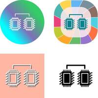 Processors Connected Icon Design vector