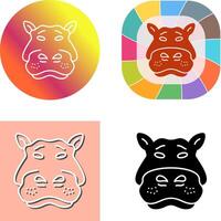 Hippo Icon Design vector