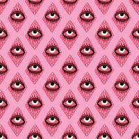 seamless pattern with magical red eyes vector