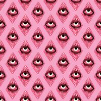 seamless pattern with magical red eyes vector