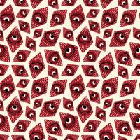seamless pattern with magical red eyes vector