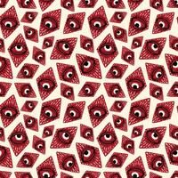 seamless pattern with magical red eyes vector