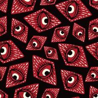 seamless pattern with magical red eyes vector