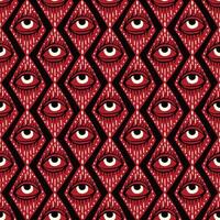 seamless pattern with magical red eyes vector