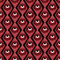 seamless pattern with magical red eyes vector