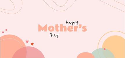 banner for Mother's Day with abstract pattern and hearts vector