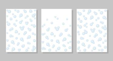 Set of backgrounds with soap bubbles. vector