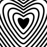 Groovy retro backgrounds with heart shapes. Monochrome colors. illustration vector