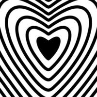 Groovy retro backgrounds with heart shapes. Monochrome colors. illustration vector