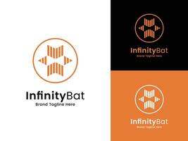Infinity Bat logo template icon design Bat Infinity Modern Business logo for your company vector
