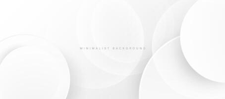 Abstract minimalist white background with circular elements vector