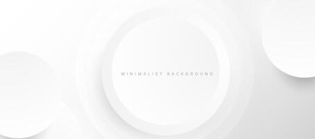 Abstract minimalist white background with circular elements vector