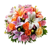 bouquet coloré printemps fleurs isolé sur transparent Contexte png