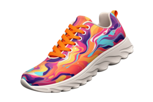 Colorful running sneakers isolated on transparent background png